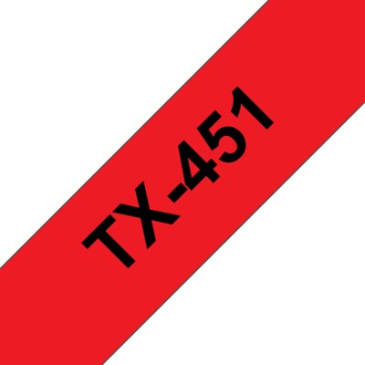 Brother TX-451 Schriftbandkassette 24mm x 15m schwarz auf rot von Brother