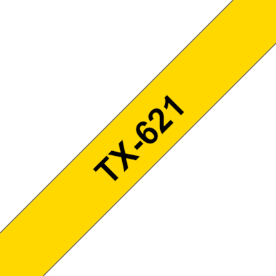 Brother TX-621 Schriftbandkassette 9mm x 15m schwarz auf gelb von Brother
