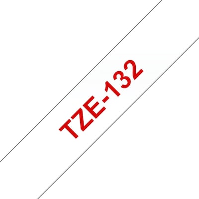 Brother TZe-132 Schriftband rot auf farblos 12mm x 8m P-touch selbstklebend von Brother