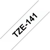 Brother TZe-141 Schriftband klebend 18mm x 8m schwarz auf transparent, laminiert von Brother