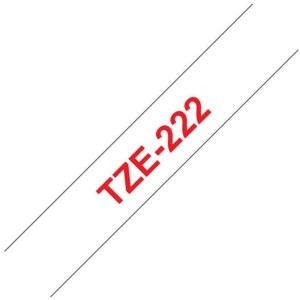 Brother TZe 222 - Laminiertes Band - Rot auf Weiß - Rolle (0,9 cm x 8 m) - 1 Rolle(n) - für P-Touch PT-1080BTS, PT-1080SBTS, PT-1090, PT-1290VP, PT-7600VP, PT-H75, PT-H75S (TZE222) von Brother