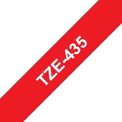 Brother TZe-435 Schriftband, 12mm x 8m , weiss auf rot, selbstklebend von Brother