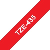 Brother TZe-435 Schriftband, 12mm x 8m , weiss auf rot, selbstklebend von Brother