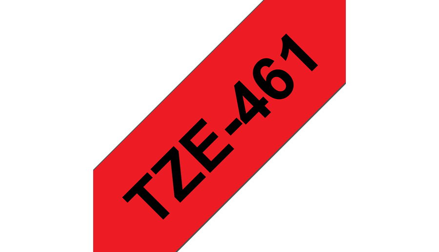 Brother TZe 461 - Laminiertes Band - schwarz auf rot - Rolle (3,6 cm x 8 m) - 1 Rolle(n) - für P-Touch PT-3600, PT-550, PT-9200, PT-9500, PT-9600, PT-9700, PT-9800 (TZE461) von Brother
