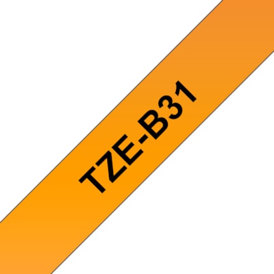 Brother TZe-B31 Schriftband klebend 12mm x 5m schwarz auf orange laminiert von Brother
