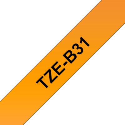 Brother TZe-B31 Schriftband klebend 12mm x 5m schwarz auf orange laminiert Brother TZe-B31 Schriftband klebend 12mm x 5m schwarz auf orange laminiert von Brother