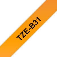 Brother TZe-B31 Schriftband klebend 12mm x 5m schwarz auf orange laminiert von Brother