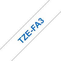 Brother TZe-FA3 Textil-Aufbügelband, blau auf weiß, 12mm x 3m Brother TZe-FA3 Textil-Aufbügelband, blau auf weiß, 12mm x 3m von Brother