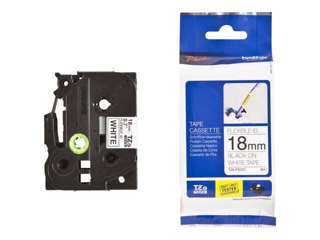 Brother TZe FX241 - Flexitape - Schwarz auf Weiß - Rolle (1,8 cm x 8 m) - 1 R... von Brother