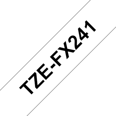 Brother TZe-FX241 Schriftband, Schwarz auf Weiß, Rolle 1,8 cm x 8 m Flexi-Tape Brother TZe-FX241 Schriftband, Schwarz auf Weiß, Rolle 1,8 cm x 8 m Flexi-Tape von Brother