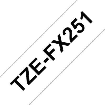 Brother TZe-FX251 Schriftband, 24mm x 8m, schwarz auf weiss, Flexi-Tape von Brother