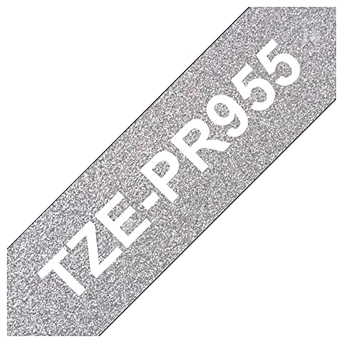 Brother TZePR955 Original TZE-Schriftband auf Premium-Silber 24 mm breit, 8 m lang, laminiert weiß, TZe-PR955 von Brother