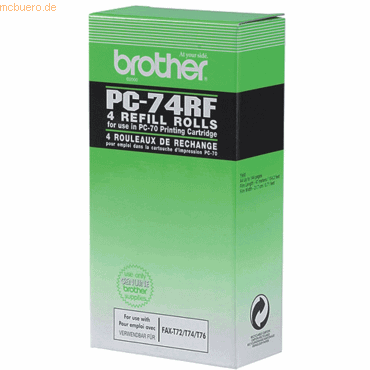 Brother Thermotransferrolle Brother PC74RF VE=4 Stück Brother Thermotransferrolle Brother PC74RF VE=4 Stück von Brother