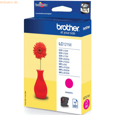 Brother Tintenpatrone Brother LC-121M magenta (ca. 300 Seiten) von Brother