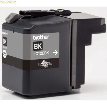 Brother Tintenpatrone Brother LC-12EBK schwarz (ca. 2400 Seiten) von Brother