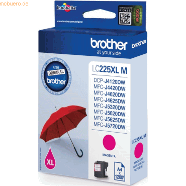 Brother Tintenpatrone Brother LC-225XLM magenta (ca. 1200 Seiten) von Brother