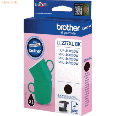 Brother Tintenpatrone Brother LC-227XLBK schwarz (ca. 1200 Seiten) von Brother