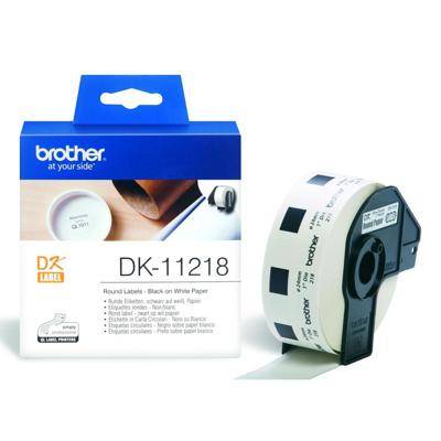 Einzeletiketten Brother weiß DK-11218 rund (1000St/Rolle) von Brother