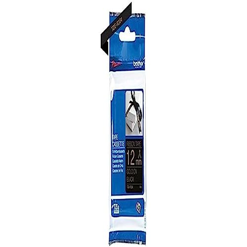 Brother Original Brother textiles Schriftband TZe-R334 gold auf schwarz - 12 mm breit, 4 m lang (u.a. für Brother P-touch H200, H100LB/R, H105, E100/VP, D200/BW/VP, D210/VP,Cube, Cube Plus) von Brother