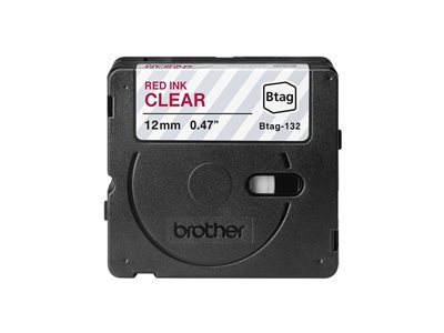 Schriftband Brother 12mmx4m rot/transparent BTAG-132 Schriftband Brother 12mmx4m rot/transparent BTAG-132 von Brother