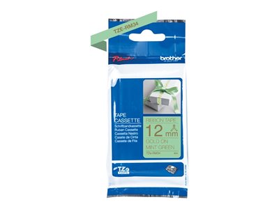 Textilband Brother 12mmx4m mintgrün/gold TZERM34 Textilband Brother 12mmx4m mintgrün/gold TZERM34 von Brother