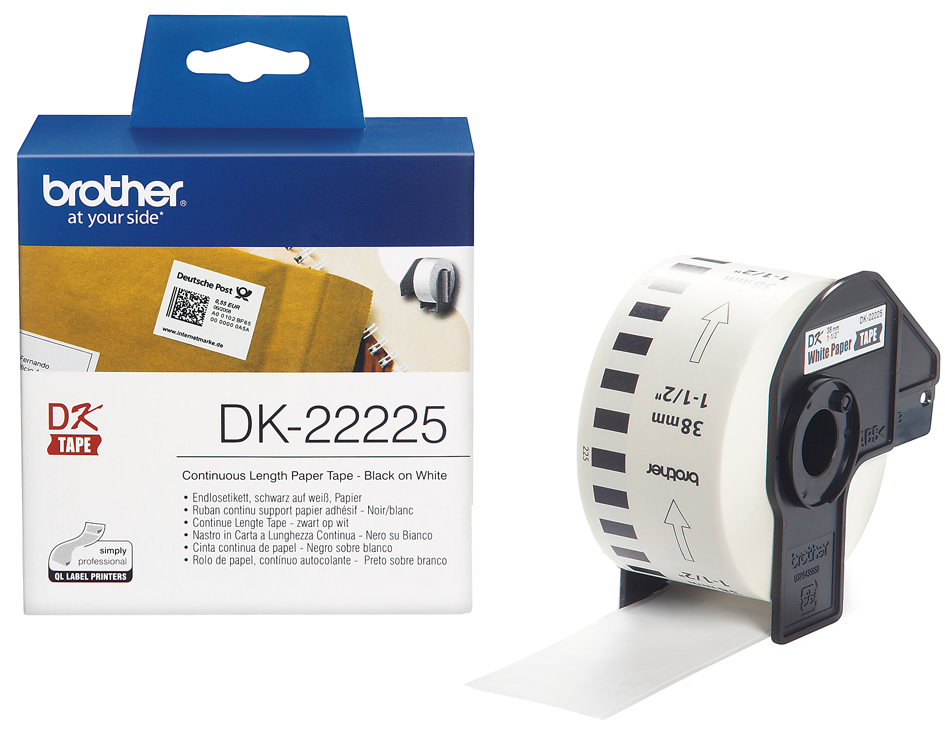 brother DK-22225 Endlos-Etiketten Papier, 38 mm x 30,48 m von Brother