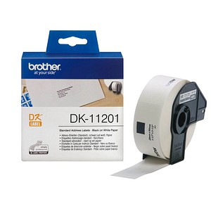 brother Endlosetikettenrolle für Etikettendrucker DK11201 weiß, 29,0 x 90,0 mm, 1 x 400 Etiketten von Brother
