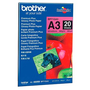 brother Fotopapier BP71GA3 DIN A3 glänzend 260 g/qm 20 Blatt von Brother