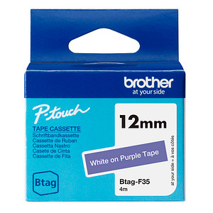 brother Schriftband Btag BTAGF35, 12 mm weiß auf lila brother Schriftband Btag BTAGF35, 12 mm weiß auf lila von Brother