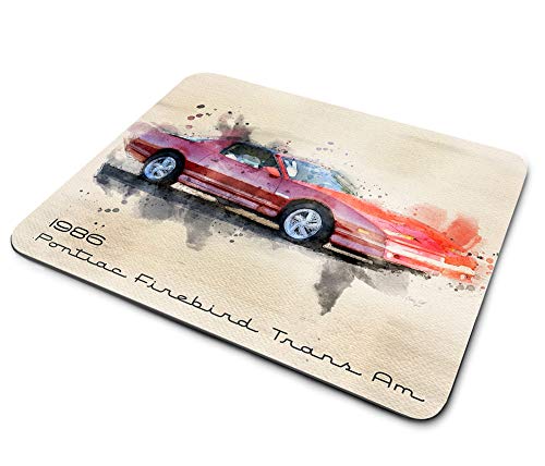 1986 Mauspad mit Pontiac Firebird Red Trans Am T-Top-Design, dünne Gummi-Rückseite, quadratisch, für Gaming-Computer, Laptops, Notebooks, Schreibtische von Brotherhood