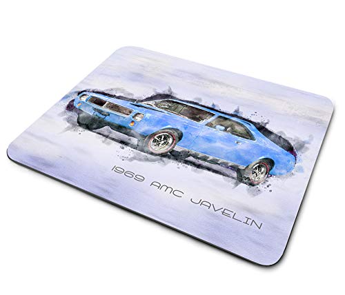 American Motors 1969 Mauspads mit blauem Speermuskelauto-Design, dünne Gummi-Rückseite, quadratisches Mauspad für Gaming, Computer, Laptops, Notebooks, Schreibtische von Brotherhood