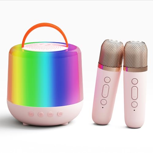 Karaoke Maschine Kinder, Mini Karaoke Maschine mit Mikrofon Kinder, Karaoke Anlage mit 2 Mikrofonen für MäDchen Jungen, Tragbares Bluetooth Lautsprecher mit Licht & Karaoke Mikrofon (Rosa) Karaoke Maschine Kinder, Mini Karaoke Maschine mit Mikrofon Kinder, Karaoke Anlage mit 2 Mikrofonen für MäDchen Jungen, Tragbares Bluetooth Lautsprecher mit Licht & Karaoke Mikrofon (Rosa) von Brovamo