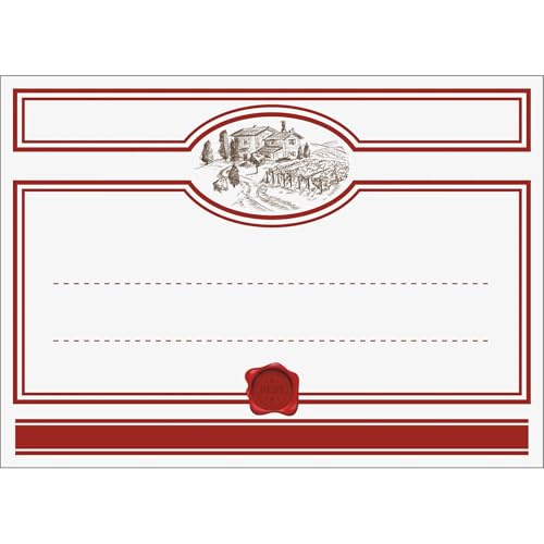 Browin 660024 Weinetiketten mit Siegel - 20 Stück Weinetiketten, 90/65mm selbstklebend von Browin