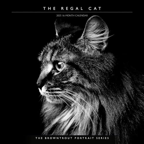 The Browntrout Portrait Series: The Regal Cat 2025 12 X 24 Inch Monthly Square Wall Calendar Plastic-Free von BrownTrout