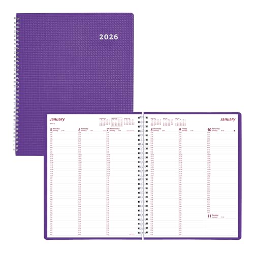 BROWNLINE DuraFlex Wochenplaner Terminkalender 2026, Doppeldrahtbindung, 2-teiliger Polycover, lila von Brownline