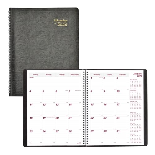 BROWNLINE Essential Monatsplaner 2026, 16 Monate, Doppeldrahtbindung, Eidechsenähnlicher Softcover, Schwarz BROWNLINE Essential Monatsplaner 2026, 16 Monate, Doppeldrahtbindung, Eidechsenähnlicher Softcover, Schwarz von Brownline