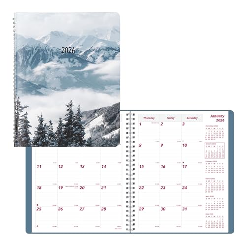 BROWNLINE Essential Mountain Monatsplaner 2026, Englisch, 22,5 x 18,1 cm, Berg-Design, Schnee von Brownline