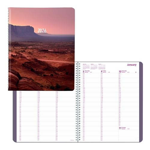 BROWNLINE Essential Wochenplaner Terminkalender 2026, Doppeldrahtbindung, Softcover, Bergdesign, Canyon von Brownline
