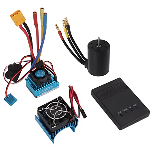 2300 KV 3650 Bürstenloser Motor, 120A ESC mit Programmierkarte und Kühlventilator für 1/8 1/10 RC -Auto. Leichte, Langlebige und Wasserdichte Komponenten 2300 KV 3650 Bürstenloser Motor, 120A ESC mit Programmierkarte und Kühlventilator für 1/8 1/10 RC -Auto. Leichte, Langlebige und Wasserdichte Komponenten von Brrnoo