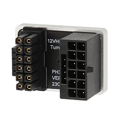 ATX 16Pin Stecker auf 16Pin Buchse 180 Grad Abgewinkelter Adapter 12V PCIe5.0 HPWR GPU U-Drehwinkel-Anschluss für Desktop-PC, Grafikkarte 180 Grad Abgewinkelter Adapter (Silber) von Brrnoo