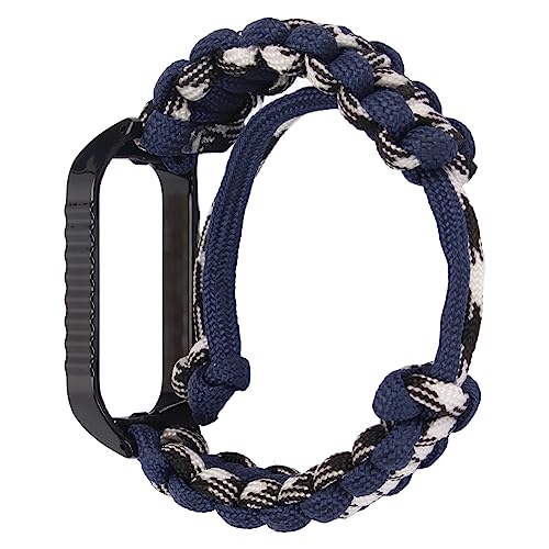 Brrnoo 2-in-1-Paracord-Uhrenarmband-Uhrenschutzhülle, Schützende Displayschutzfolie mit Schnellverschluss, für Redmi Band 2 Smartwatch, Armbandhülle für Männer und Frauen (Navy blau) von Brrnoo