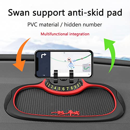 Brrnoo Auto -Armaturenbrett Non -Slip Matte, 8x19x24cm 360 Grad Rotierende Telefonpads Armaturenbrett Sticky Pad Armatur (rutschfeste Matte mit versteckter Nummernhalterung) von Brrnoo