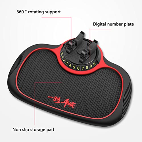 Brrnoo Auto -Armaturenbrett Non -Slip Matte, Armaturenbrettmatte Gummi 8x19x24cm 360 Grad Rotierende Nicht Slip Telefon Pads Armaturenbrett Sticky Pad für Telefone Sonnenbrillenschlüssel (rutschfeste von Brrnoo