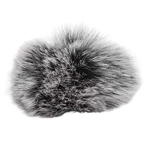 Brrnoo Künstliches Fell -Revers -Mikrofon Windmuff, Künstliches Pelz Lavalier Lavalier Mikrofone Windschutzscheibe Pelz Lappel Mikrofon Windschutzscheibe Windmuff Clamp/Holder auf (Schwarz-Weiss) von Brrnoo