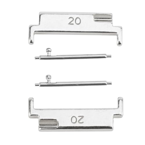 Brrnoo Metall-Uhrenarmband-Adapter, 20-auf-22-Mm-Uhrenarmband-Anschluss, Einfach zu Wechselnde Federstege für 20 Mm, Ersetzen durch 22 Mm-Uhrenarmband (1 Paar) von Brrnoo