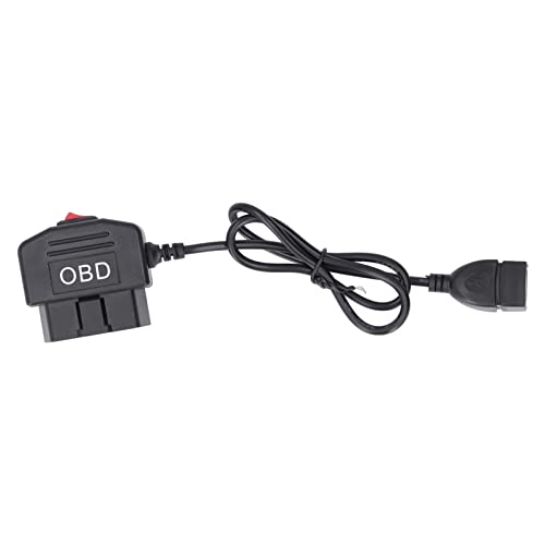 Brrnoo OBD -Stromkabel, 48 Cm/18,9 Zoll OBD -Netzteil Adapter Kabel ACC Modus Niedriger Spannungsschützer Das DASH Cam Hardwire Kit Das DASH Cam Kabel mit Schalttaste für Telefonladung von Brrnoo