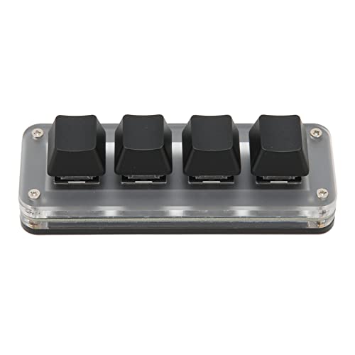 Brrnoo Programmierbare Tastatur mit 4 Tasten, Typ-C-kabelgebundene Mechanische Einhandtastatur für, Mechanische -Tastatur mit 4 Tasten, Programmierbare Tastatur von Brrnoo