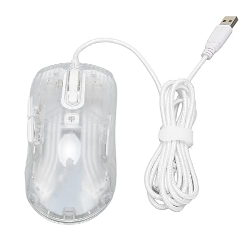 Brrnoo Transparente Gaming-Maus, Transparente Kabelgebundene Maus, 12800 DPI, 7-Tasten-Makroprogrammierung, 13 RGB-Lichter, Gaming-Maus für von Brrnoo