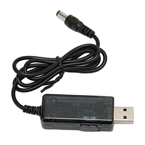 Brrnoo USB-Boosting-Kabel, 5 V auf 9 V, 12 V, Verstellbar, Tragbar, DC-USB-Aufwärtskabel mit 3,5 X 1,35 Mm Anschlussspitze für Ventilator, Tischlampe, Einstellbare Spannung, Einfach zu von Brrnoo