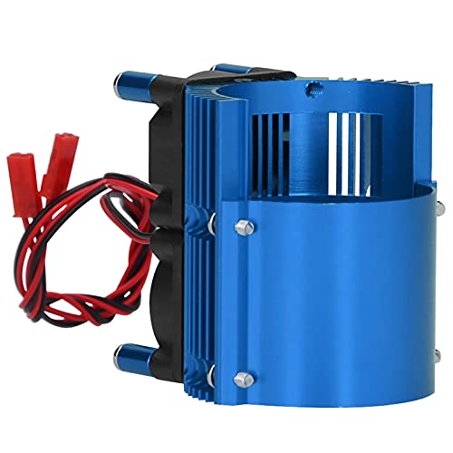 Dual Lüftermotor Kühlkörper Aluminiumlegierung RC Kühlkörper Abdeckung mit Hochgeschwindigkeitskühlventilatoren für 1/8 1/10 RC-Auto 40-43 Mm Motor (BLUE) von Brrnoo